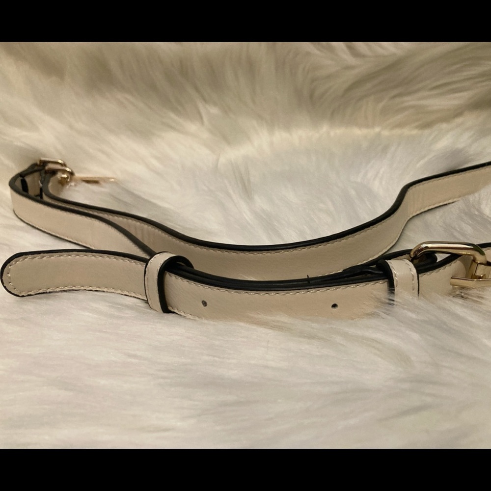 White faux leather adjustable  purse strap